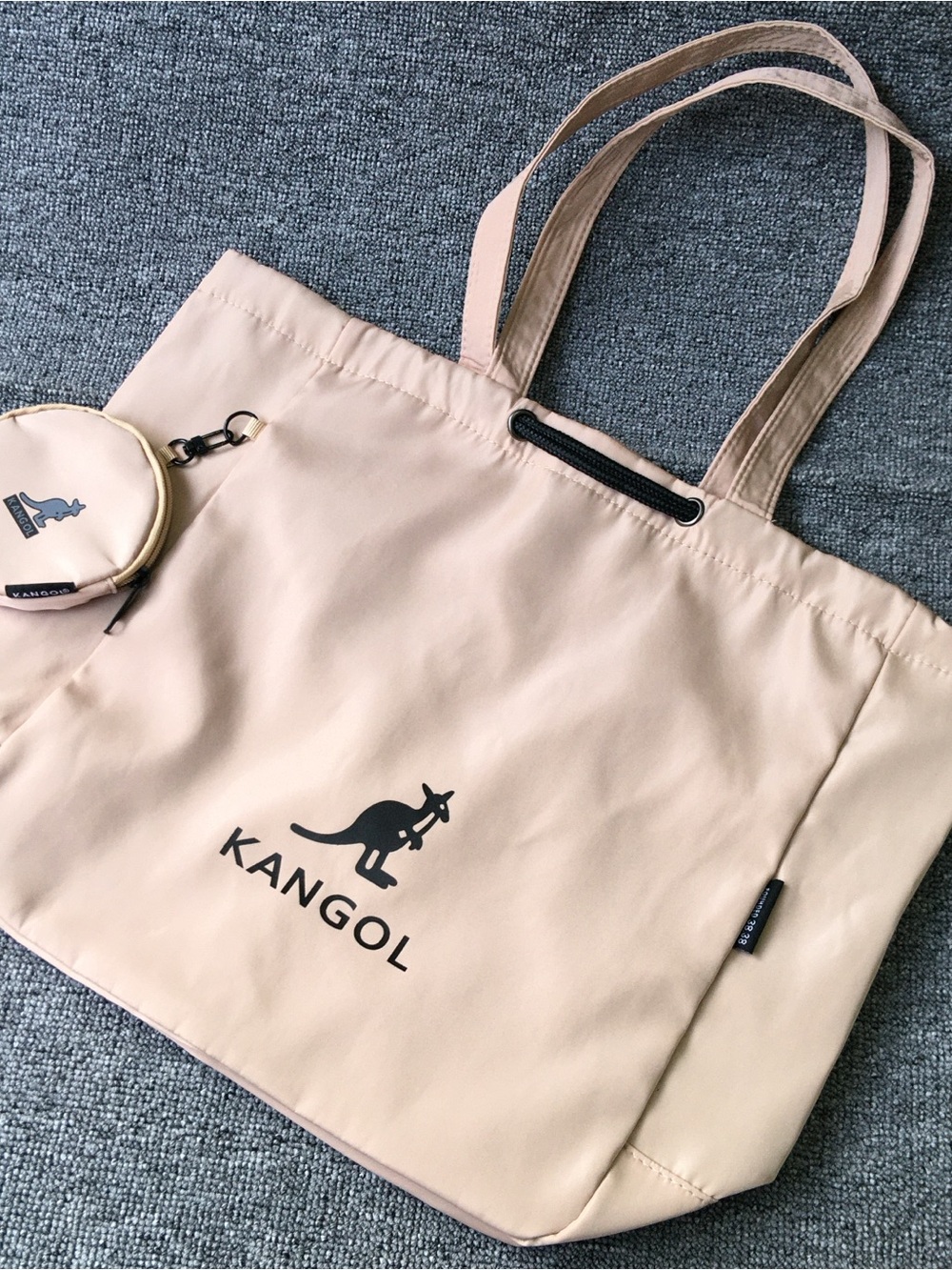 Kangol Beige Tote with Detachable Round Pouch